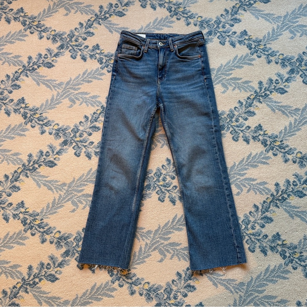 Zara High-Rise Straight Ankle Jeans - Medium Wash - Size 4